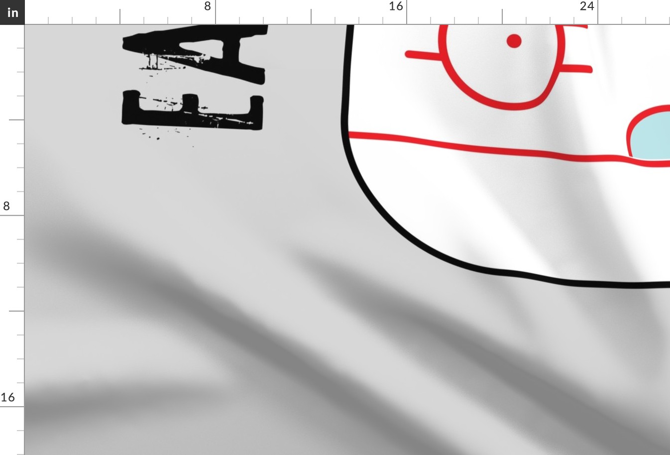 (54" width - 2 yard panel) Eat. Sleep. Hockey. - Ice Hockey Rink - Grey LAD19BS