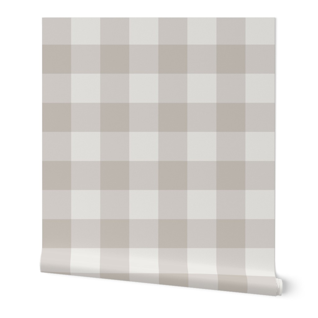 Warm Gray Gingham: Large Warm Grey Check - 3 Inch Check