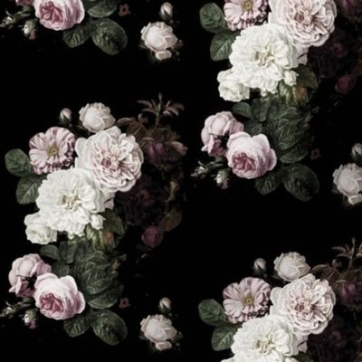 XSmall Moody Floral dark roses subdued