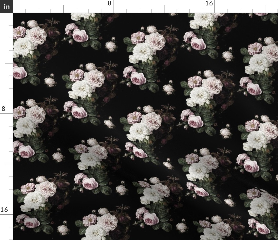 XSmall Moody Floral dark roses subdued