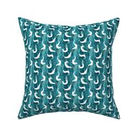 Swimming Otters Dark Green - extra small