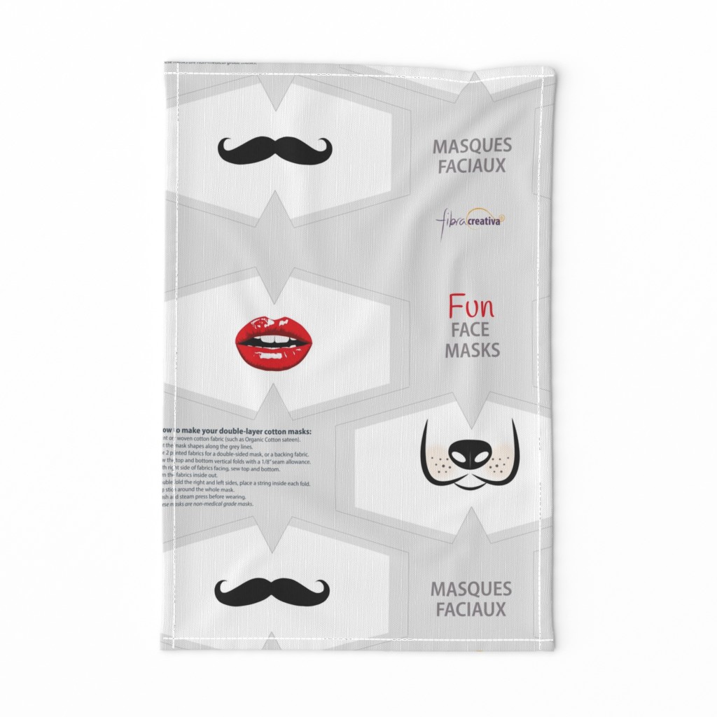 Fun face masks with lips mustache cat and dog snouts