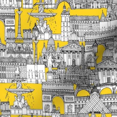 Paris toile yellow black small custom