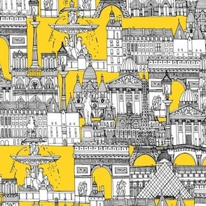 Paris toile yellow black small custom