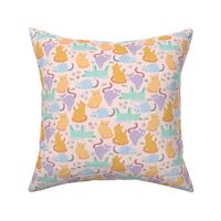 Pastel Playful Cats, Sleeping and Playing Curious Kittens