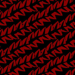 Mid-Century Leaves Black and Red