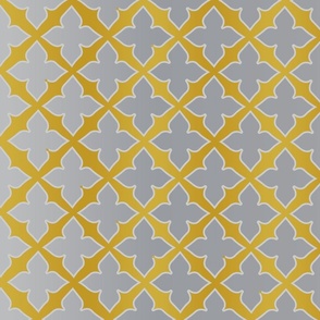 24" LARGE Gold/Silver Metallic Quatrefoil Tiles