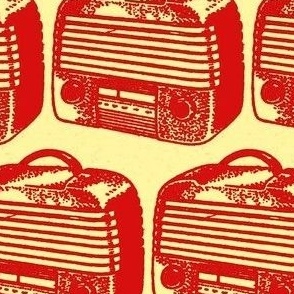 Nifty Fifties Pop Art Portable Radio (red/yellow)