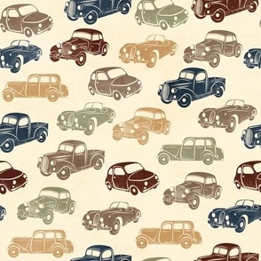 Retro Car Navy Brown - small scale 