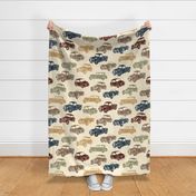 Retro Car Navy Brown - jumbo scale