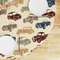 Retro Car Navy Brown - jumbo scale