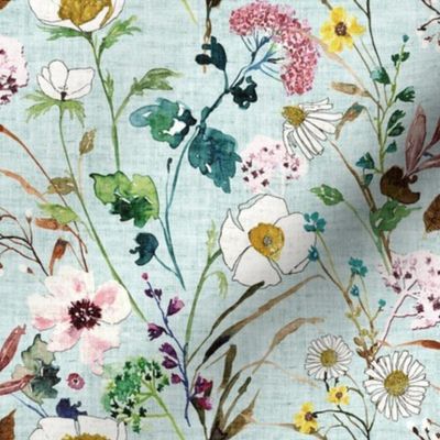 Verdure Wildflowers (minty blue) MED 