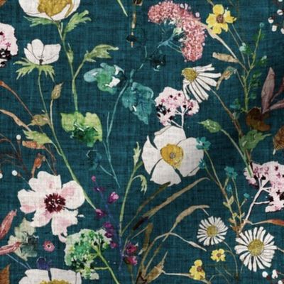 Verdure Wildflowers (teal) MED 