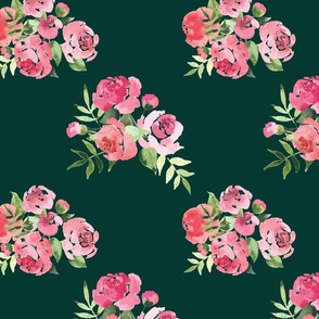 Roses on green
