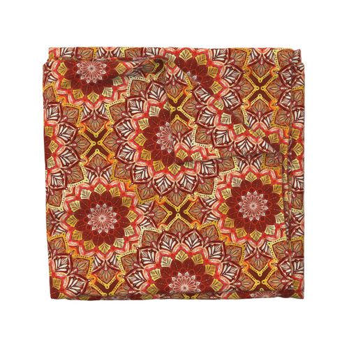 Boho Mandalas in Dark Red and Gold