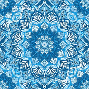Boho Mandalas in Cobalt Blue and White