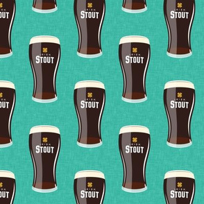 Irish stout - dark beer on teal - LAD19