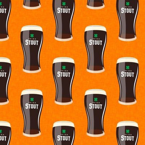 Irish stout - dark beer on orange - LAD19