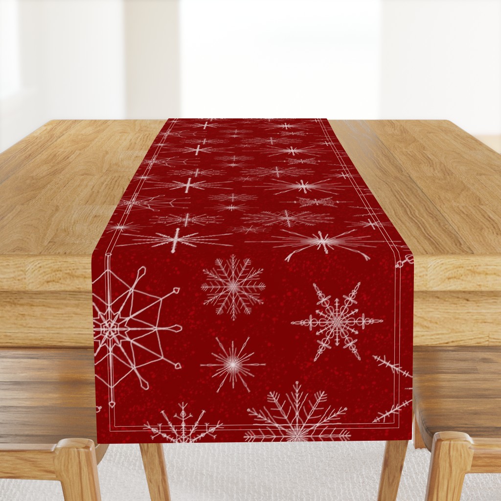 snowflakes red