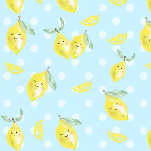   lemons on blue