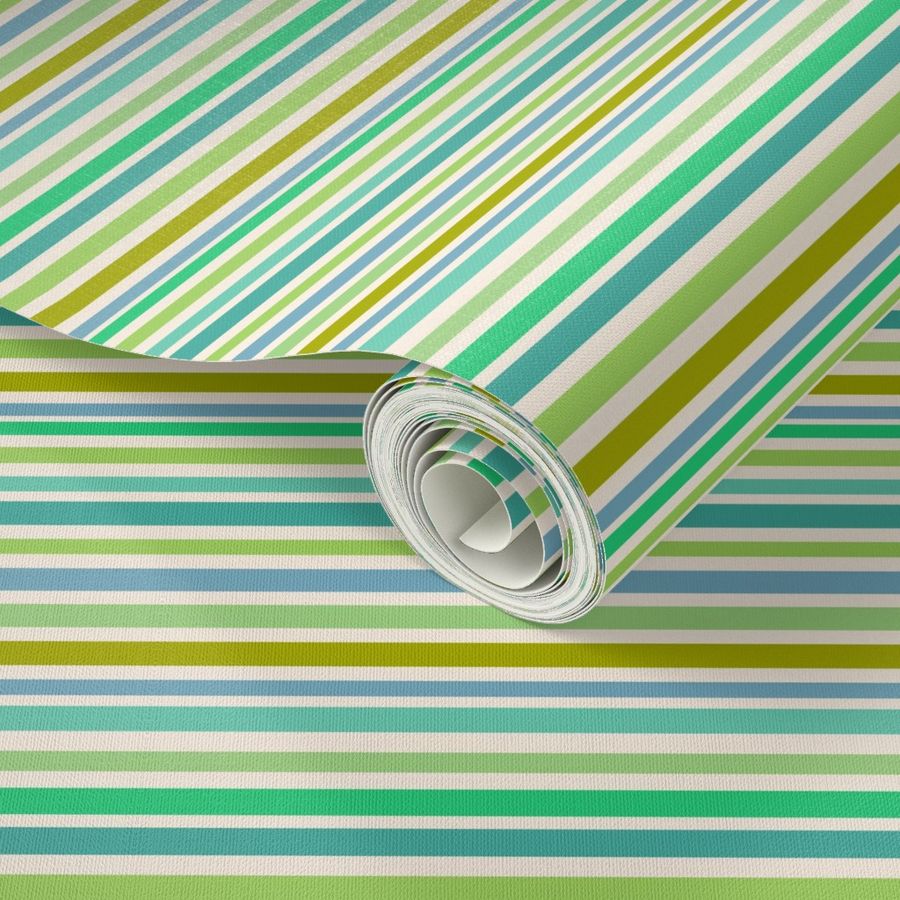 Vintage Stripes {Blue/Green} -small scale