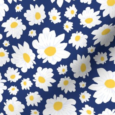 Field of Daisies in Navy Blue