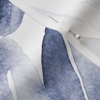 Indigo nature delight • watercolor blue leaves for modern home decor