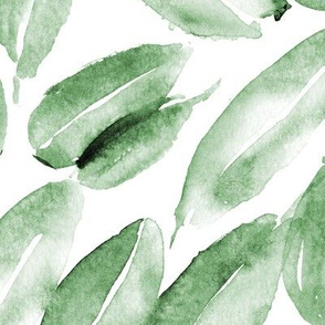 Khaki nature delight • large scale watercolor leaves for modern home decor