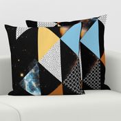 Triangles in Space fabric panel // throw or quilt top