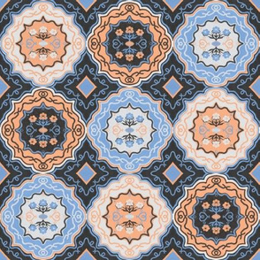 Boho Tiles - Blue/Orange