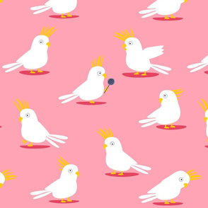 Comic Cockatoos pink