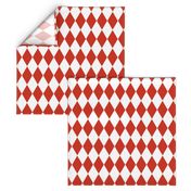 Harlequin Diamonds ~ Boudoir Red and White