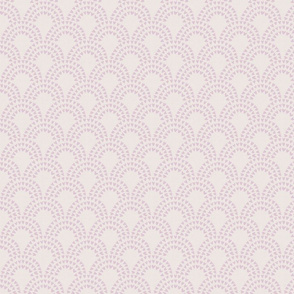 Medium // Scalloped heart rainbows_light lilac hearts on bone