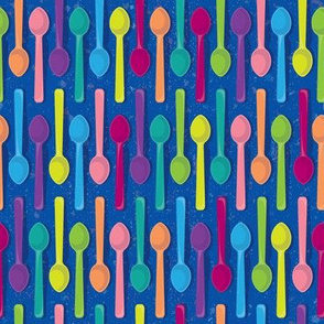 Sweet Ice Cream Spoons on Blue by ArtfulFreddy