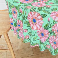 Spring Gerber Daisies Linen-mint