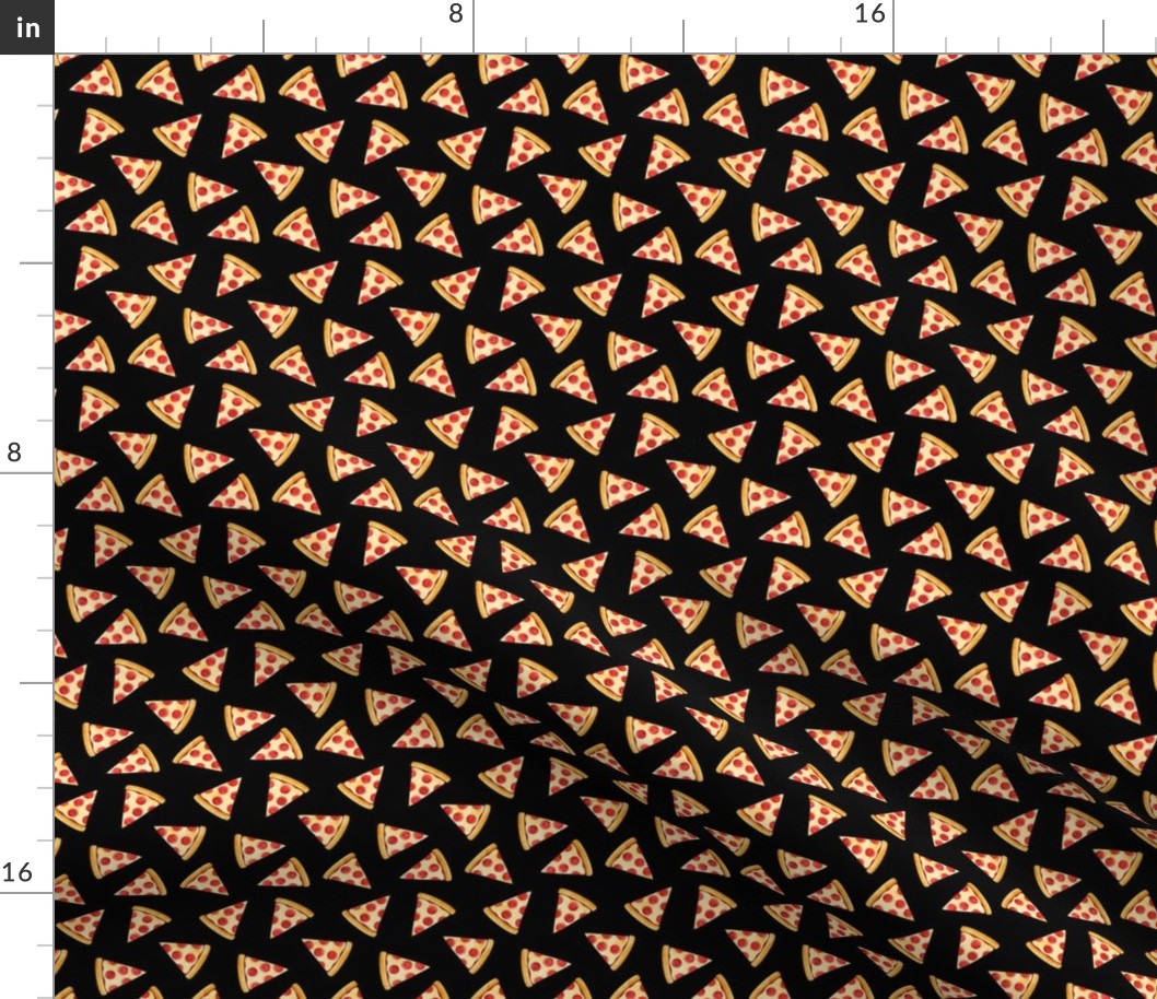 (7/8" scale) pizza slice (black) food fabric C19BS