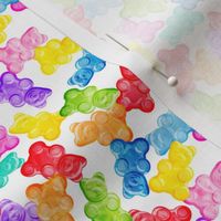 (1" scale) Gummy bears - tossed candy - white - LAD19BS