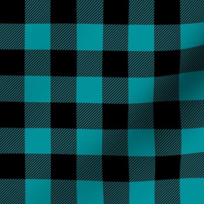 black and turquoise plaid (farm life coordinate) - LAD19BS