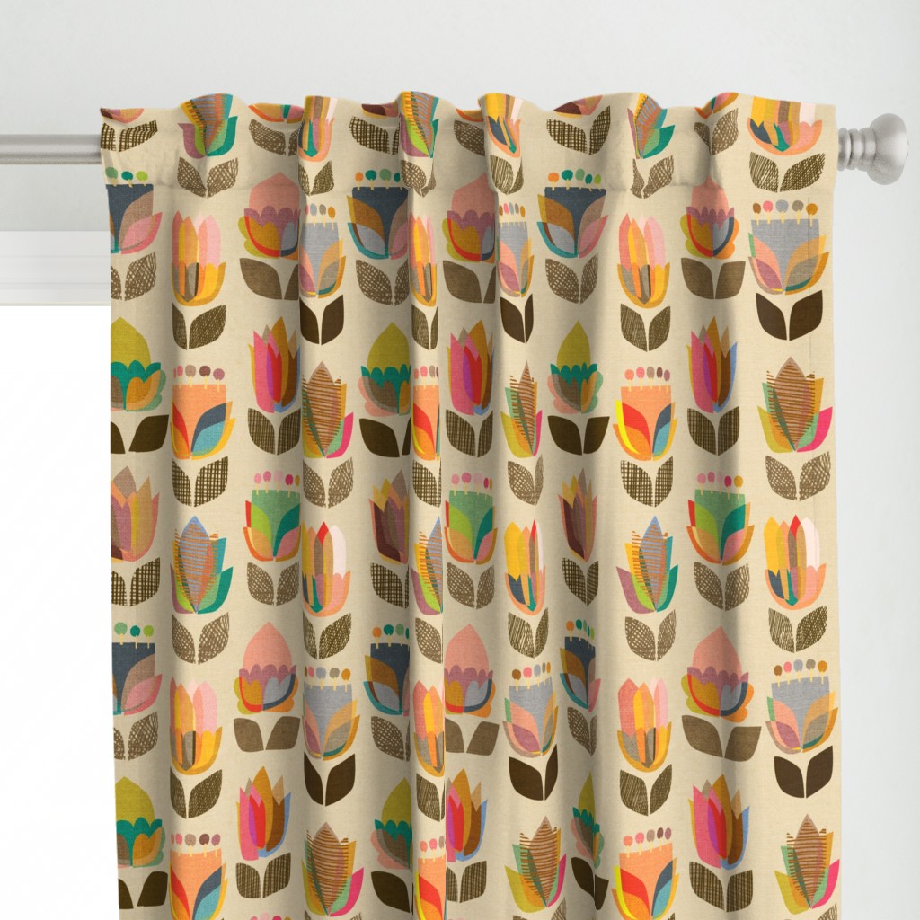 Mid-Century Flowers Directional {Kaleidoscope} -  large scale