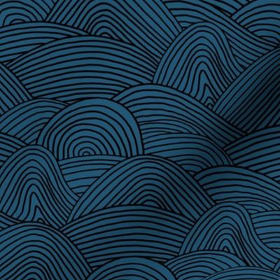 Ocean waves and surf vibes abstract salty water minimal Scandinavian style stripes navy blue winter