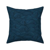 Ocean waves and surf vibes abstract salty water minimal Scandinavian style stripes navy blue winter