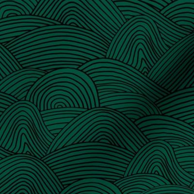 Ocean waves and surf vibes abstract salty water minimal Scandinavian style stripes emerald green winter