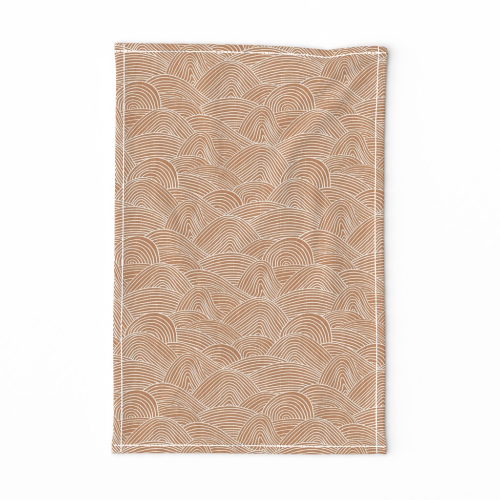 Ocean waves and surf vibes abstract salty water minimal Scandinavian style stripes cinnamon ginger brown