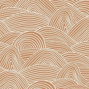 Ocean waves and surf vibes abstract salty water minimal Scandinavian style stripes cinnamon ginger brown