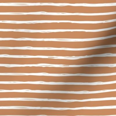 Raw horizontal Inky strokes minimal Scandinavian style trend abstract print soft cinnamon brown neutral