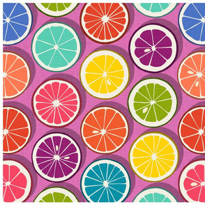 citrus polka pop bubblegum tea towel