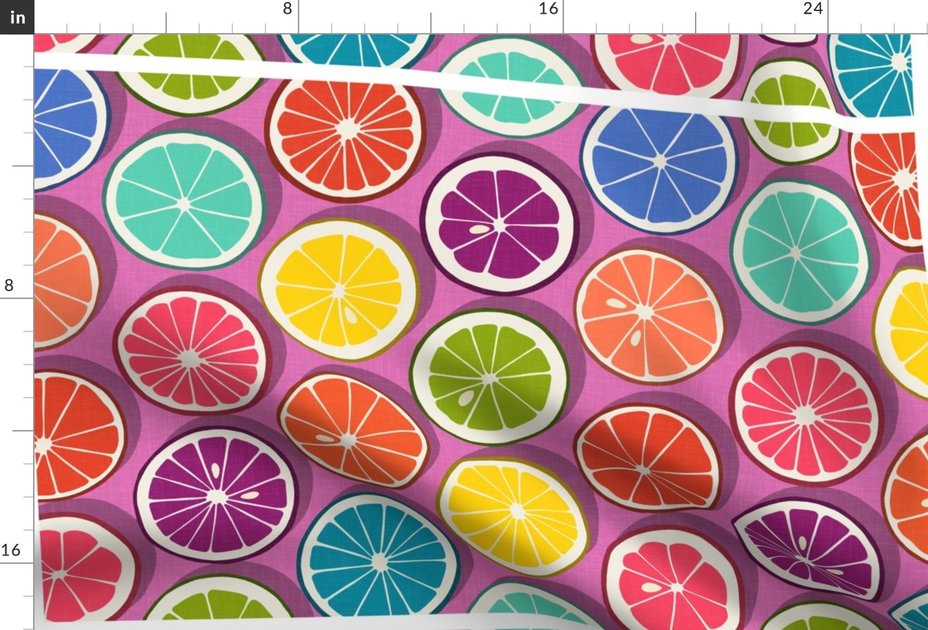 citrus polka pop bubblegum tea towel