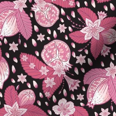 Pomegranate Chintz Pink Black