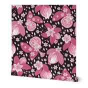 Pomegranate Chintz Pink Black