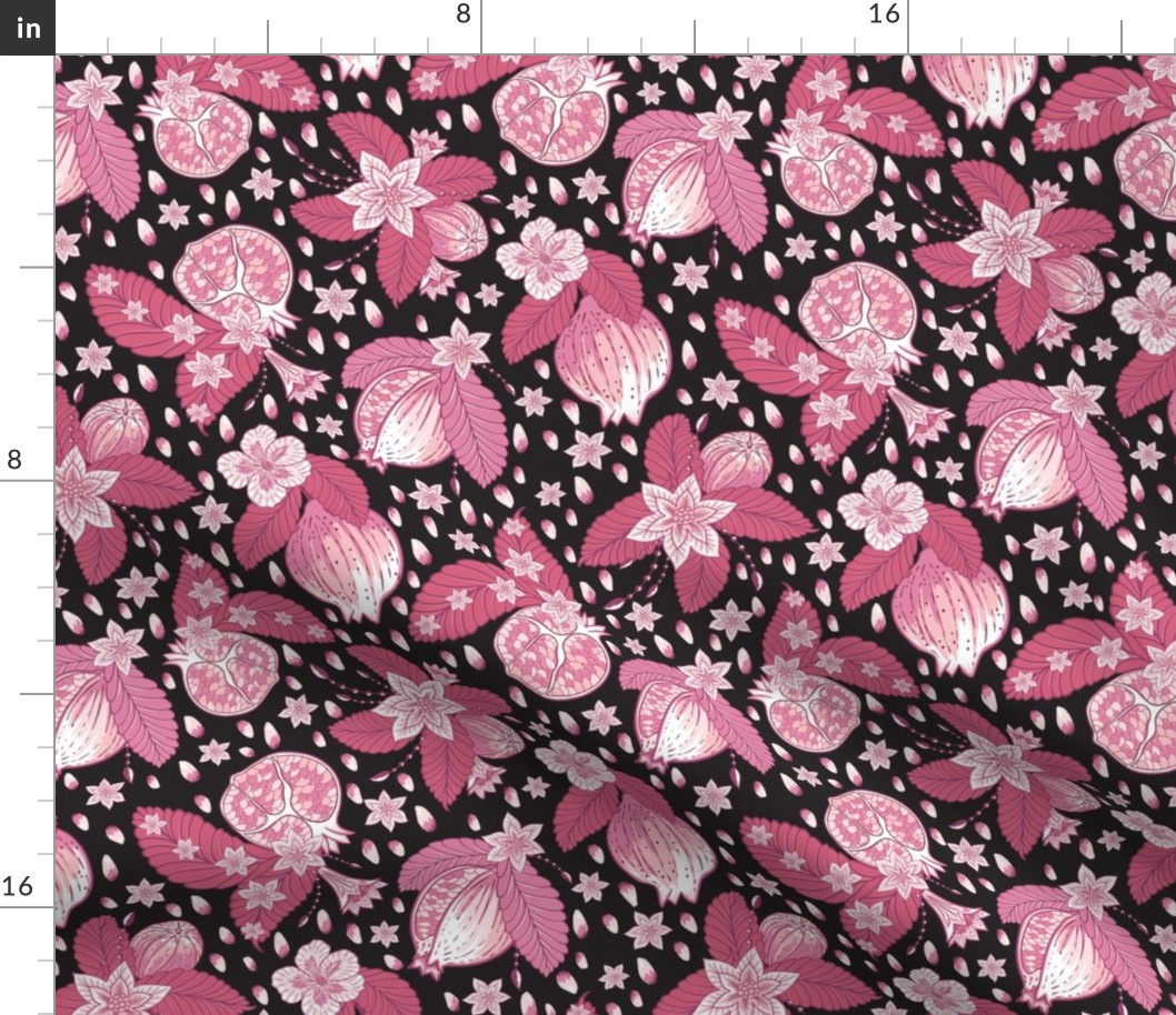 Pomegranate Chintz Pink Black